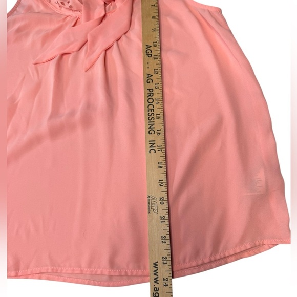 Maeve Pink Sleeveless Blouse with Laser Cut Detail | Size 2 Preppy ViscoGirl E12 - Picture 6 of 8